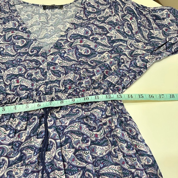 Few Moda Paisley Peasant Maxi Dress Womens S Blue Long Sleeve Boho Cottage Flowy - Picture 14 of 16